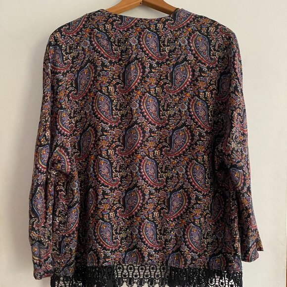 Lace-trim Cardigan in Ornamental Print - Picture 2 of 2